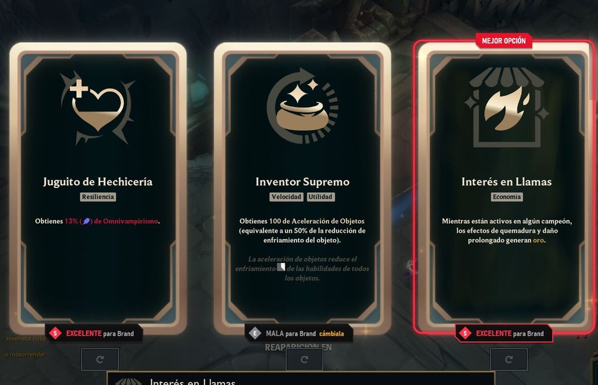 Etiquetas de Xyra sobre las cartas de aumento: la mejor marcada en rojo
